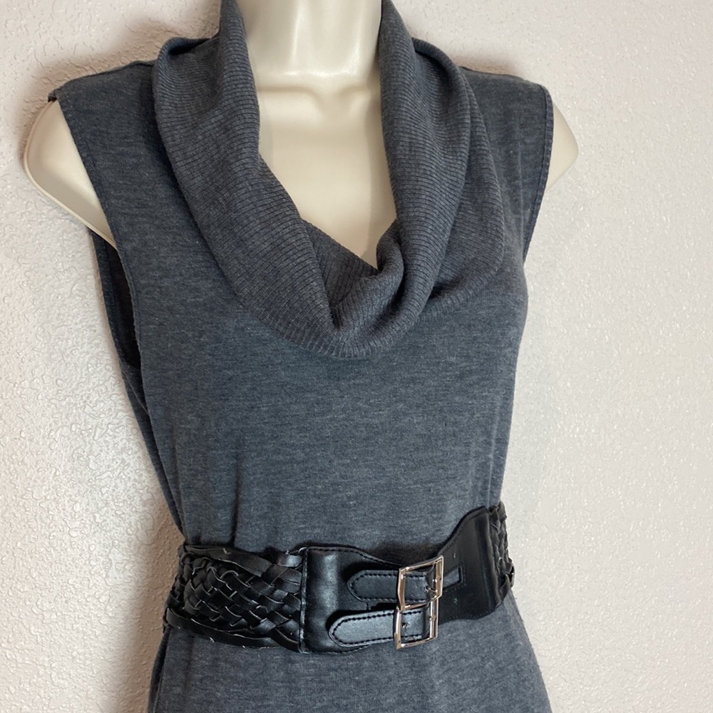 Heart Soul heather gray maxi dress with belt.